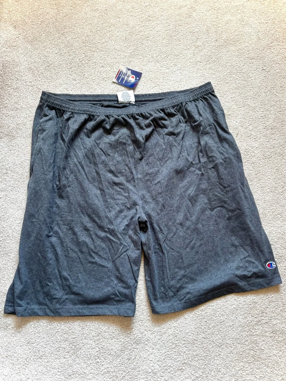 Champion Grey Jersey Knit Athletic Shorts Elastic Waist Lounge Men’s 2XL NWT